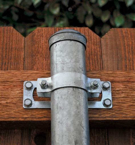 attach wood fence to metal post brackets|galvanised fence brackets for wood.